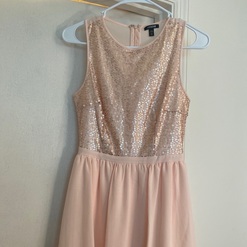 Pink sequin mini dress